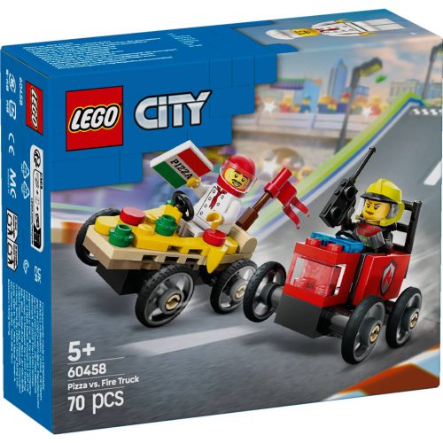 Lego 60458 Auto Dostavljača Pizze vs. Vatrogasno Vozilo U Utrci