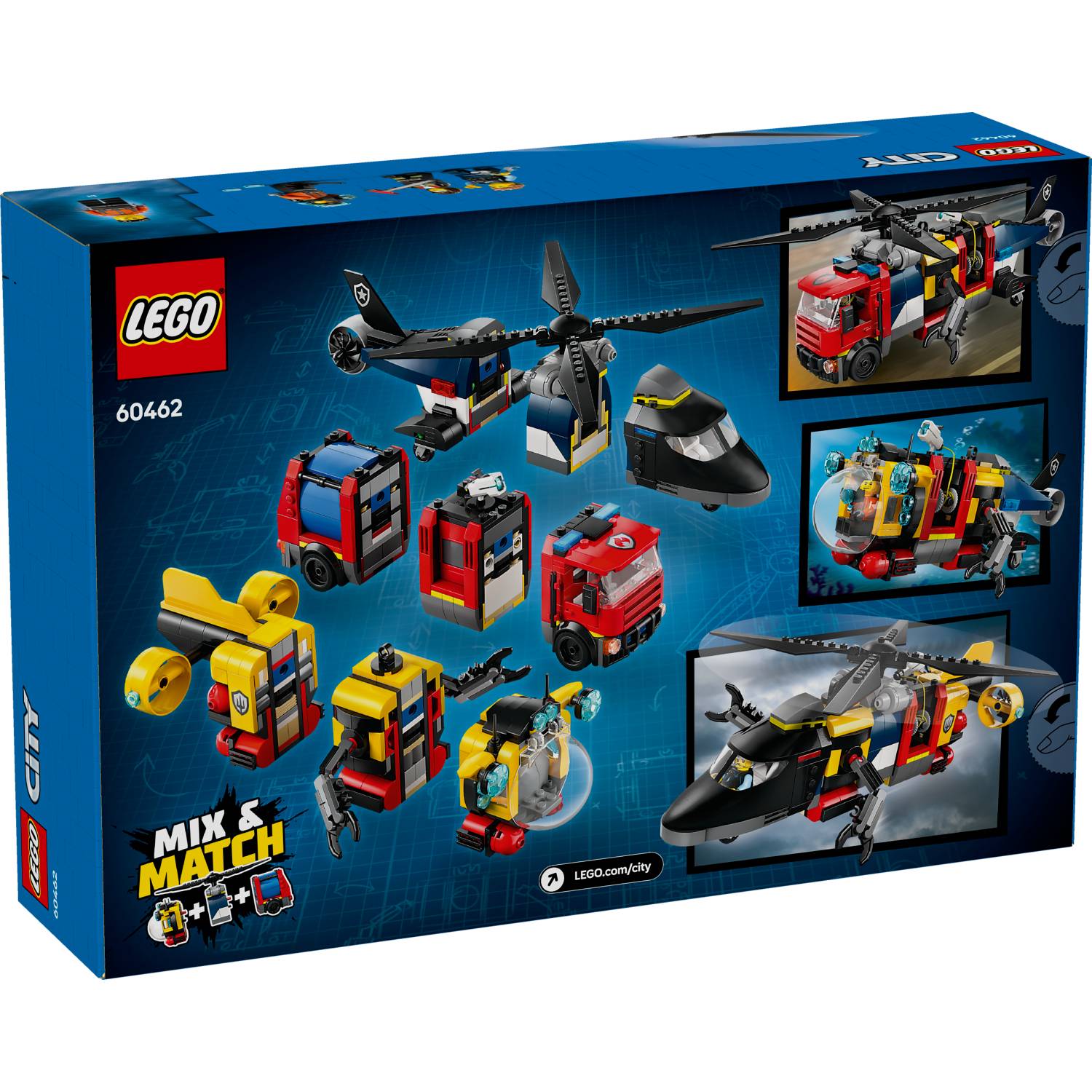 Lego 60462 Helikopter, vatrogasni kamion i podmornica