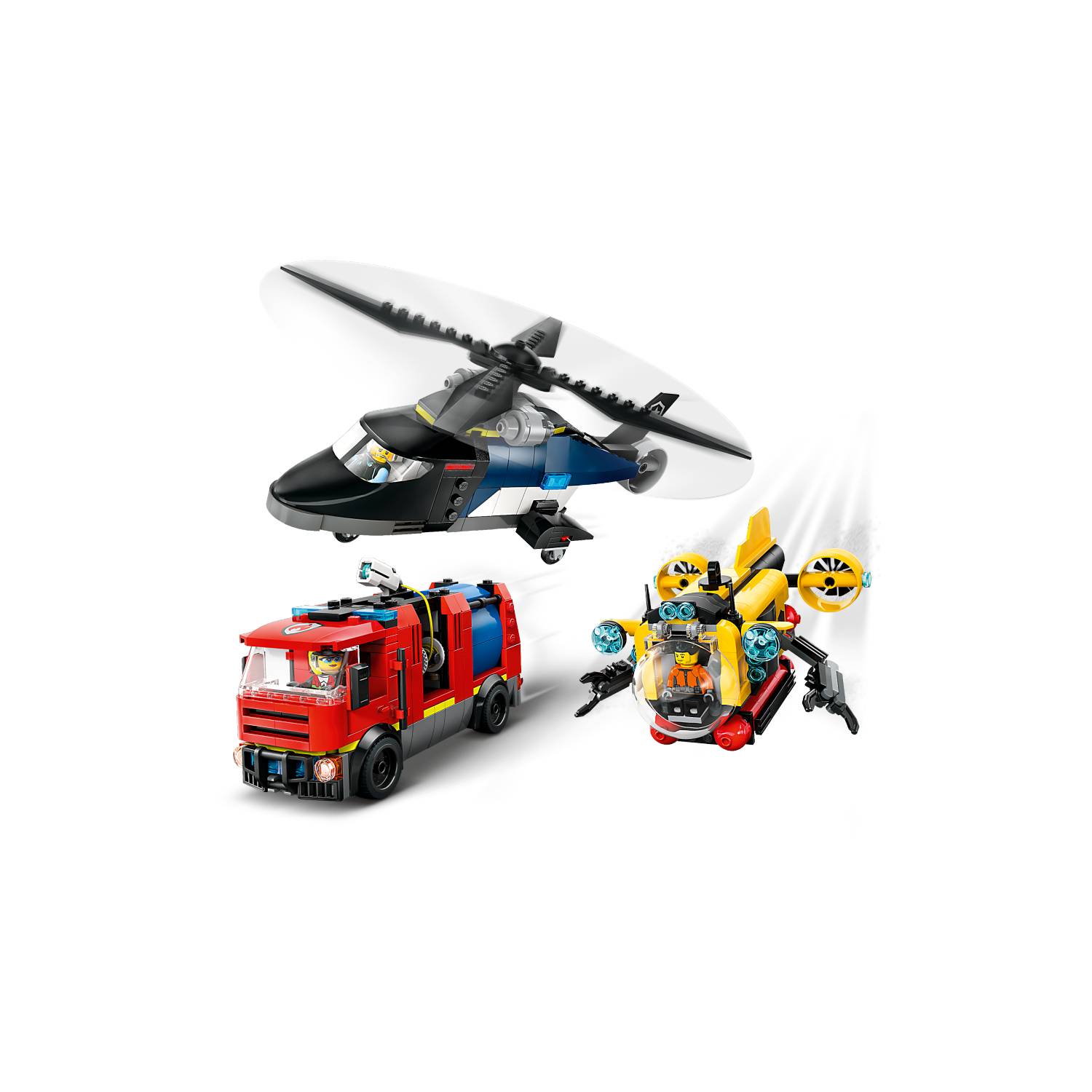 Lego 60462 Helikopter, vatrogasni kamion i podmornica