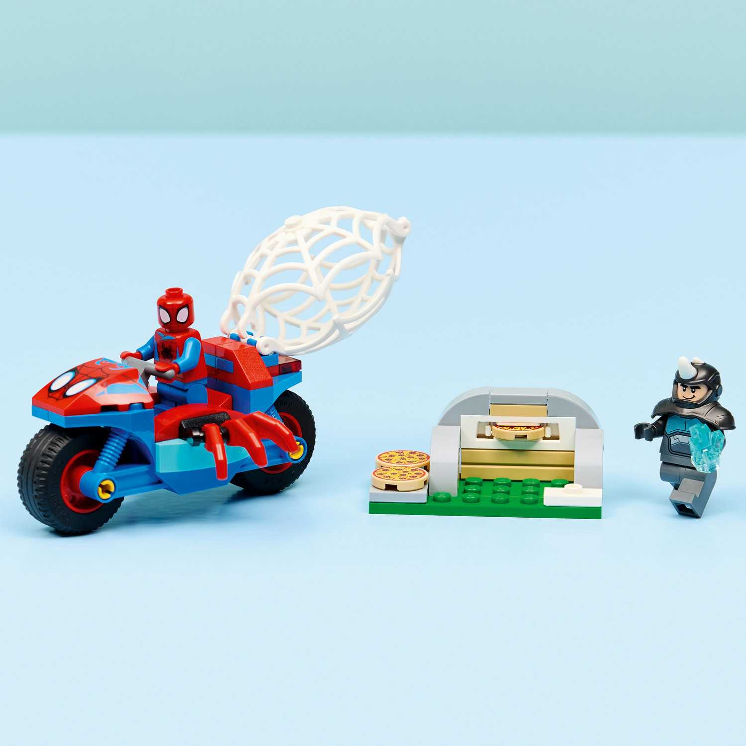 Lego 11206 Spidey na motociklu vs Nosorog